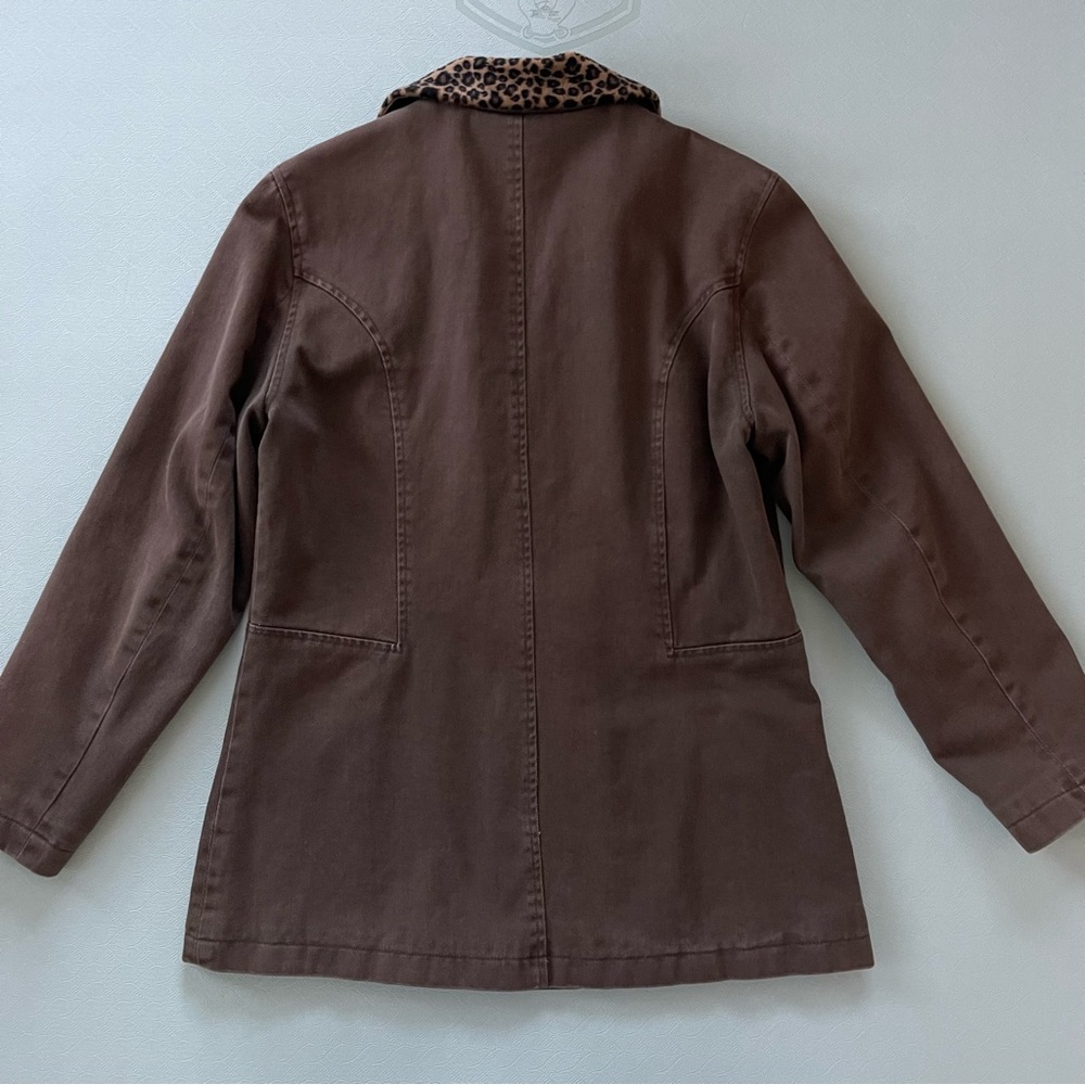 Telluride Women’s Barn Jacket with Leopard Print Collar - Picture 7 of 11